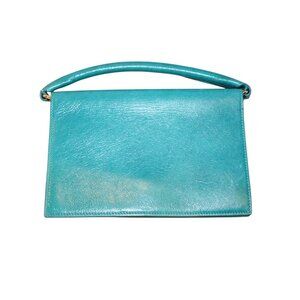 Diane Von Furstenberg DVF Turquoise Leather Top Handle Bag